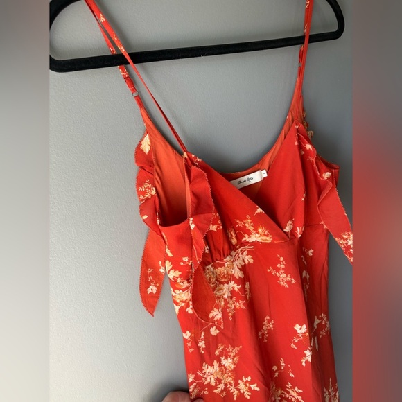 SIMPLE RETRO, size small. TALL burnt orange  STRAPPY MIDI DRESS IN DITSY FLORAL - Picture 4 of 9